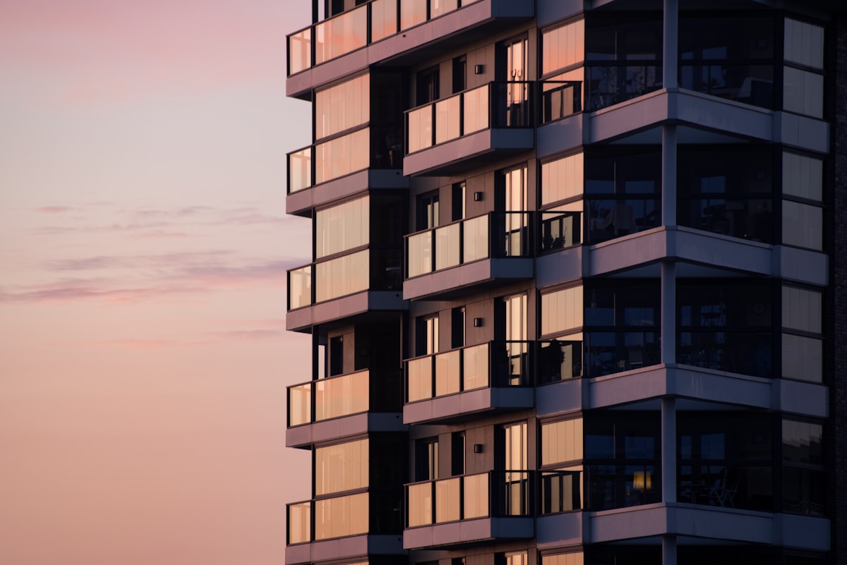 Balcony façade of a residential high-rise